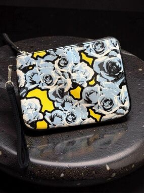 Nine West Floral Wristlet Clutch - Yellow & Light Blue